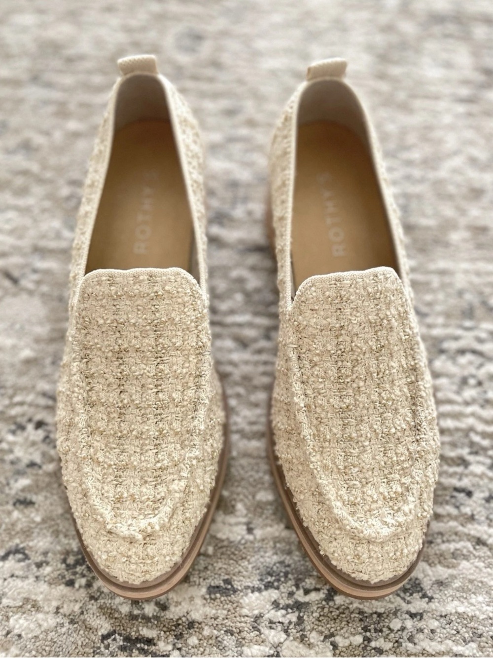 Rothy’s‎ The Lug Loafer Boucle Cream Beige Size 9.5 Preppy - Picture 2 of 8